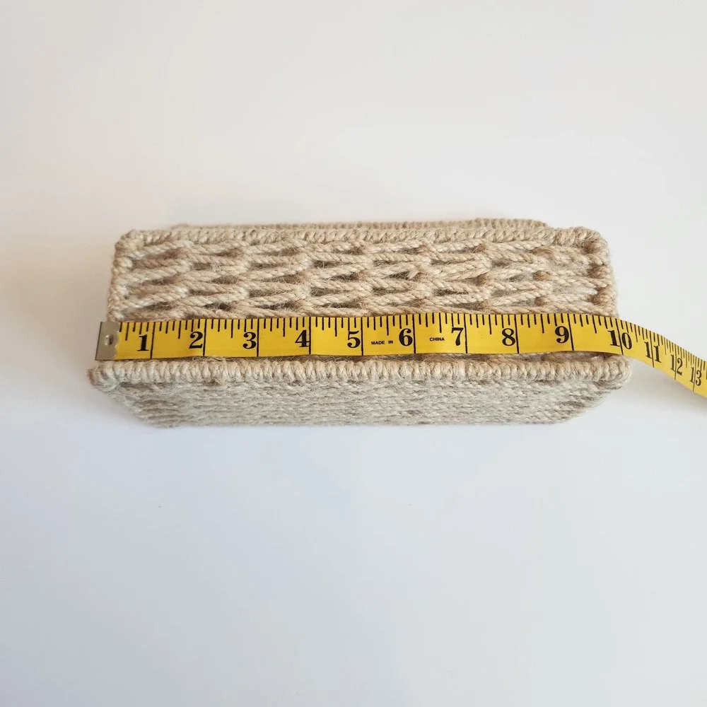 Woven Jute Rope Book‎ Caddy Nursery Mail Organizer Natural Boho Tiered Basket